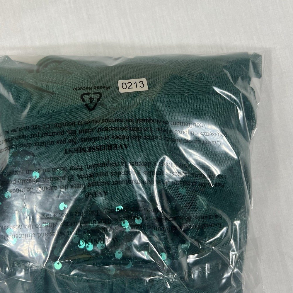 Cat & Jack Girls XS 4/5 Teal Sequin Tulle Party Dress Holiday Special Occasion - Picture 10 of 10